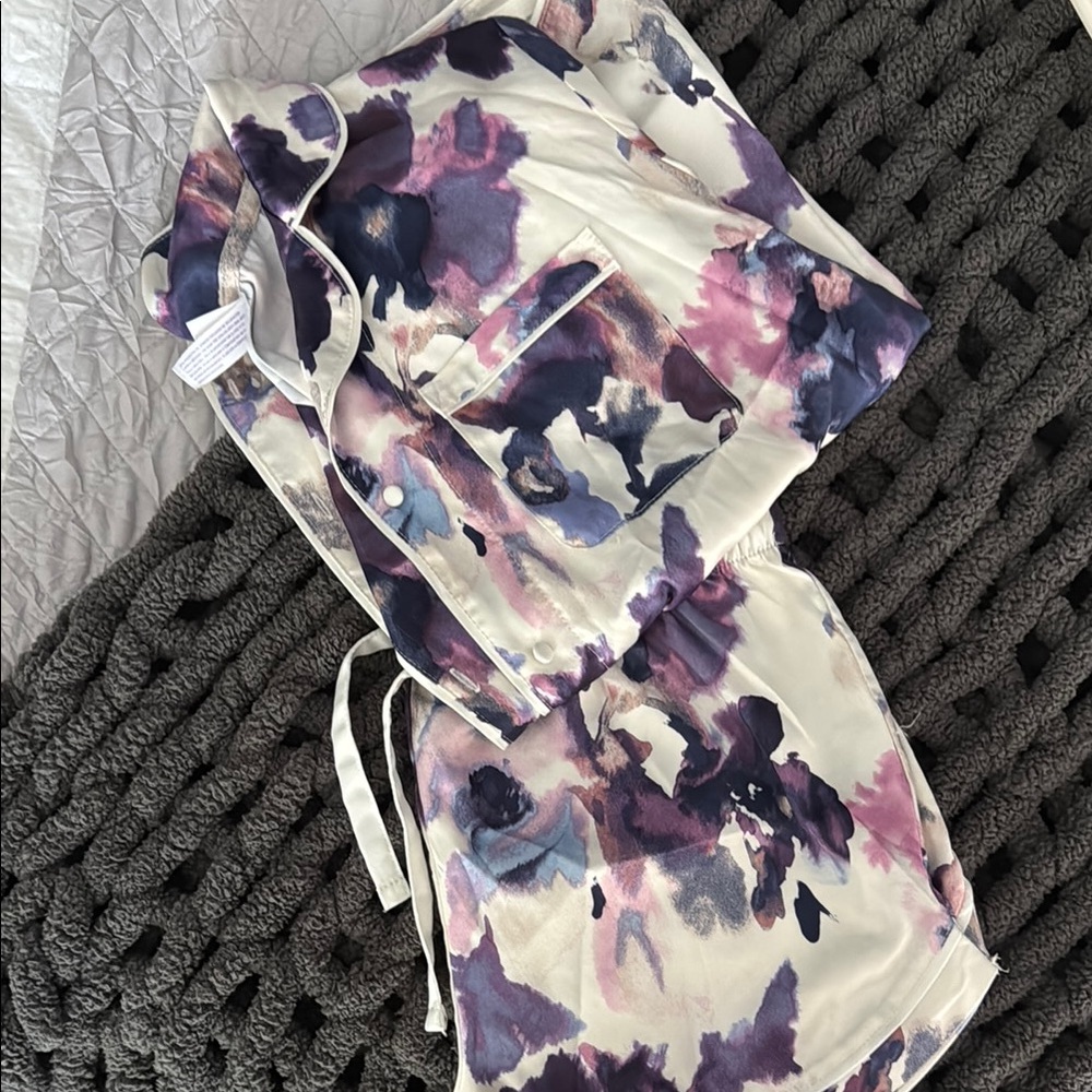 Target Purple and White Floral Pajama Set